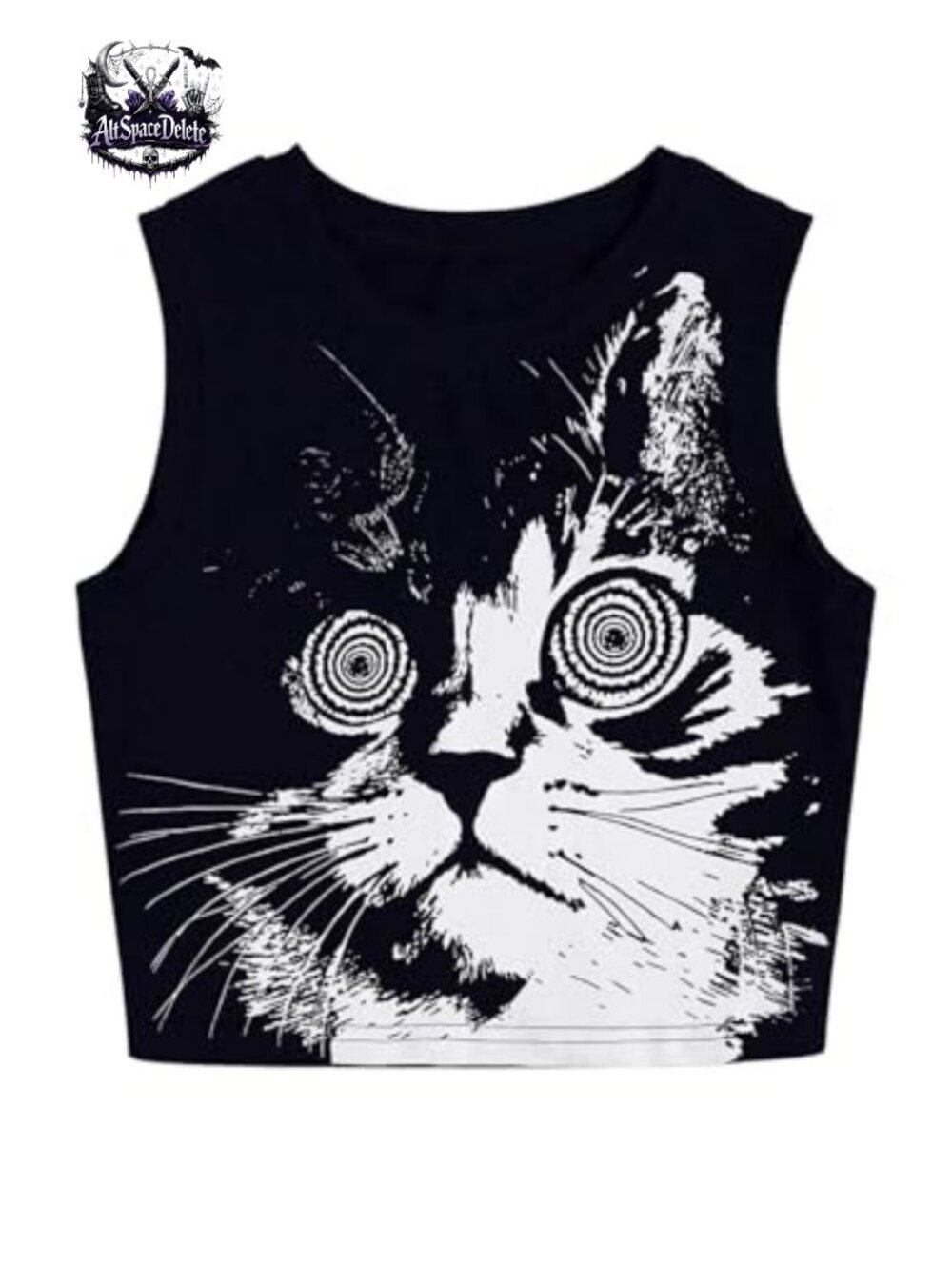 Floerns Punk Animal Print Crew Neck Crop Tank Top Sleeveless Goth Streetwear